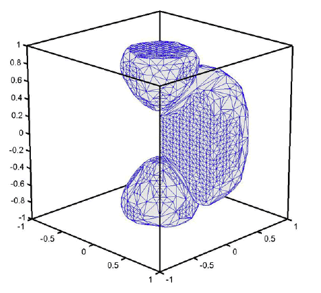 Three dimensional E-inclusions with three components