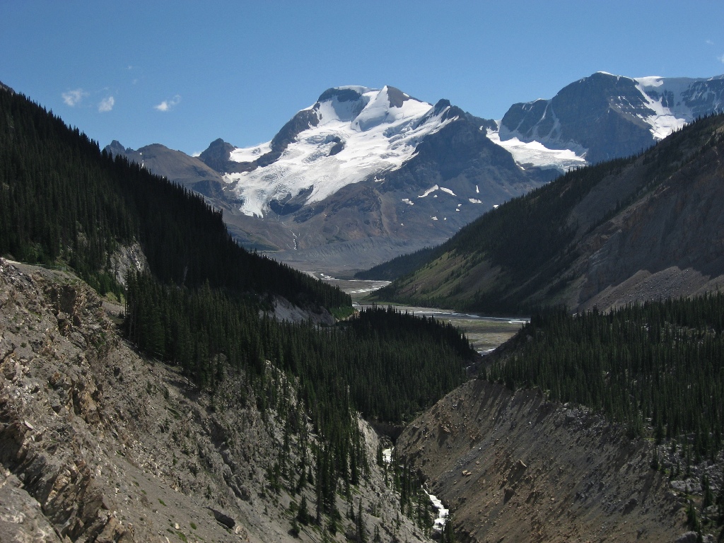 glacier and stream \n (Click for next picture)